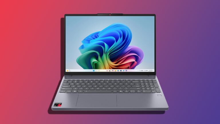Lenovo IdeaPad Slim 3X laptop with a vibrant display, showcasing its colour accuracy and sleek design, perfect for everyday use in the UK, with a primary focus on Windows laptops and affordable devices