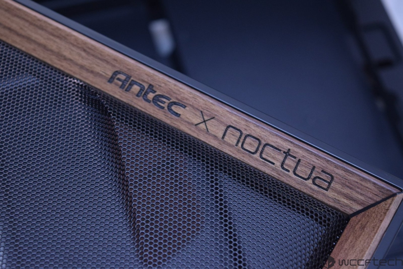 The Antec Flux Pro Noctua Edition casing, featuring wooden accents and advanced cooling systems, perfect for UK gaming enthusiasts