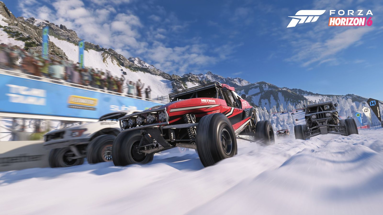 Forza Horizon 6 gameplay screenshot showcasing stunning visuals and realistic racing action, set in a beautiful UK landscape with rolling hills and scenic roads