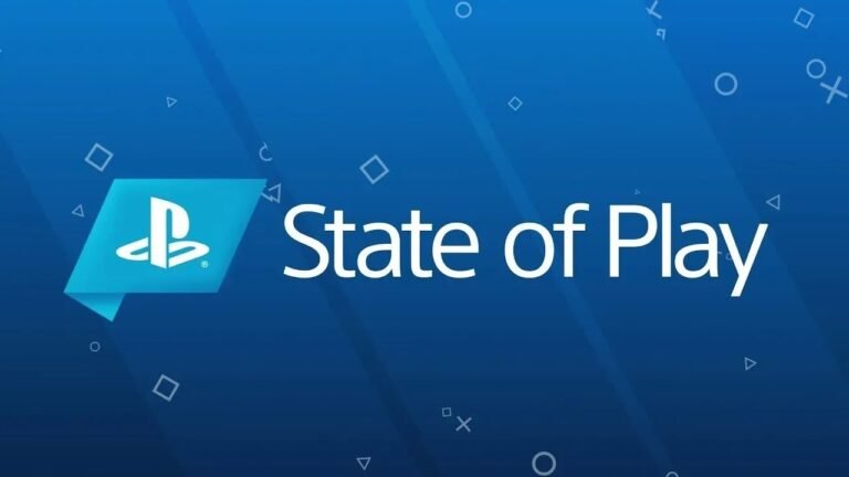 PlayStation State of Play event logo with a UK gaming theme, featuring a controller and a screen with a gaming landscape