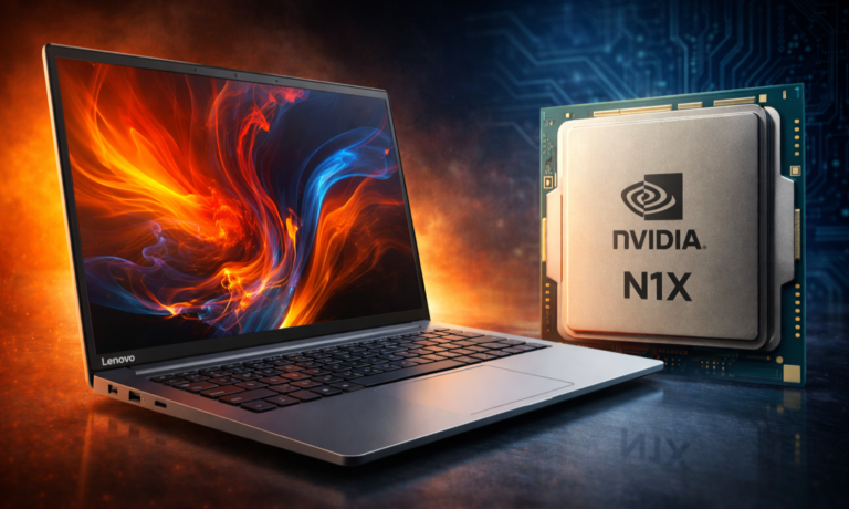 NVIDIA's Jensen Huang presenting the N1 SoC at Computex 2026, a significant development in the UK laptop market, showcasing the latest innovation in low-power gaming laptops
