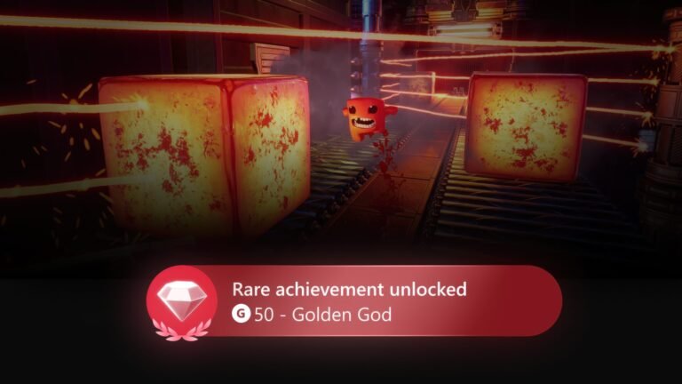 A screenshot of the new Xbox Achievements layout, showcasing the updated icons and animations, with a customised colour scheme and personalised achievement notification
