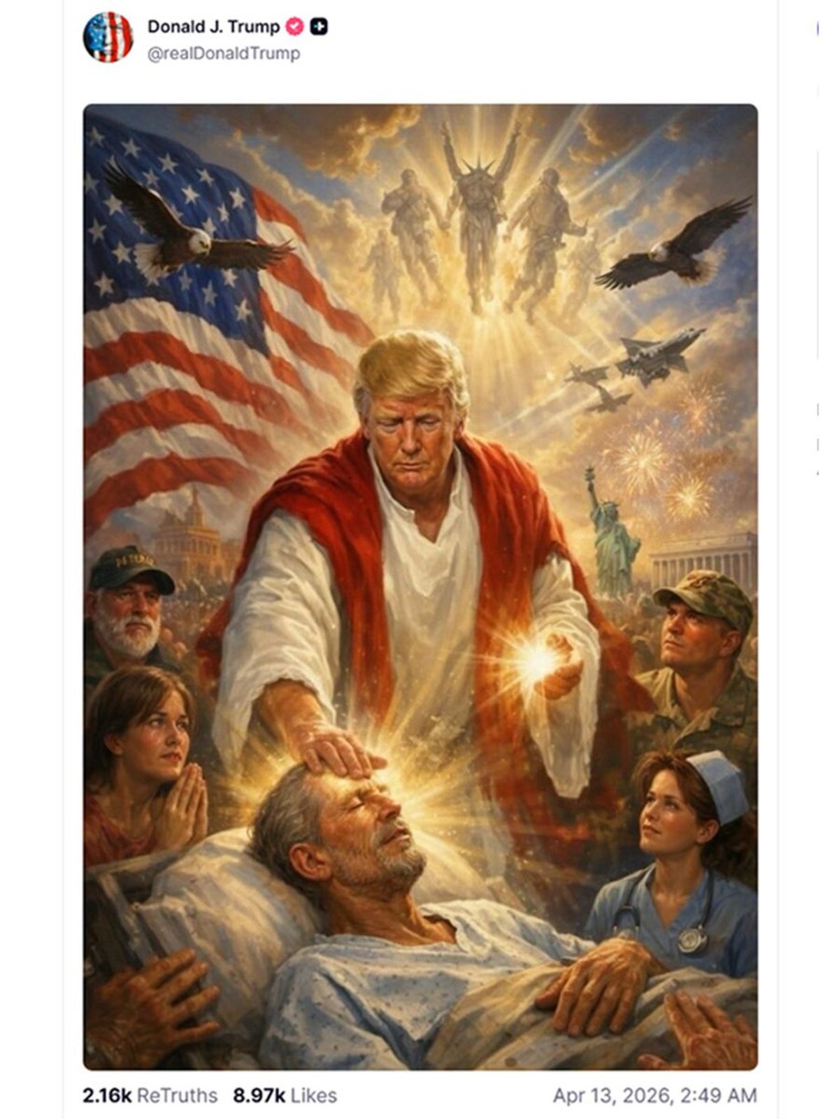 AI-generated image of Donald Trump as Jesus, sparking outrage and debate about the use of deepfake creations in public discourse, with the Catholic Church and Pope Leo at the centre of the controversy
