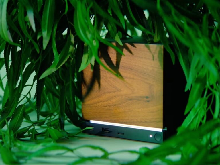 A custom-built DIY Steam Machine with a wooden interchangeable front face, showcasing its unique design and exceptional gaming capabilities, built using used PC hardware and 3D printed parts, providing a cost-effective alternative to traditional gaming PCs in the UK