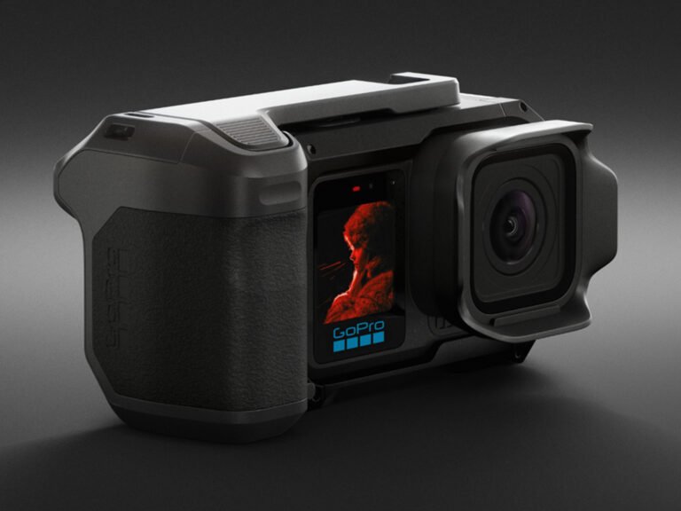 A close-up of GoPro's new action camera, showcasing its 1-inch sensor and sleek design, perfect for capturing stunning images in the UK