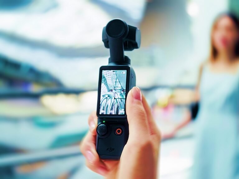 DJI Osmo Pocket 4 cinematic video mode in neon-lit Hong Kong, showcasing slow shutter capabilities and vibrant colour