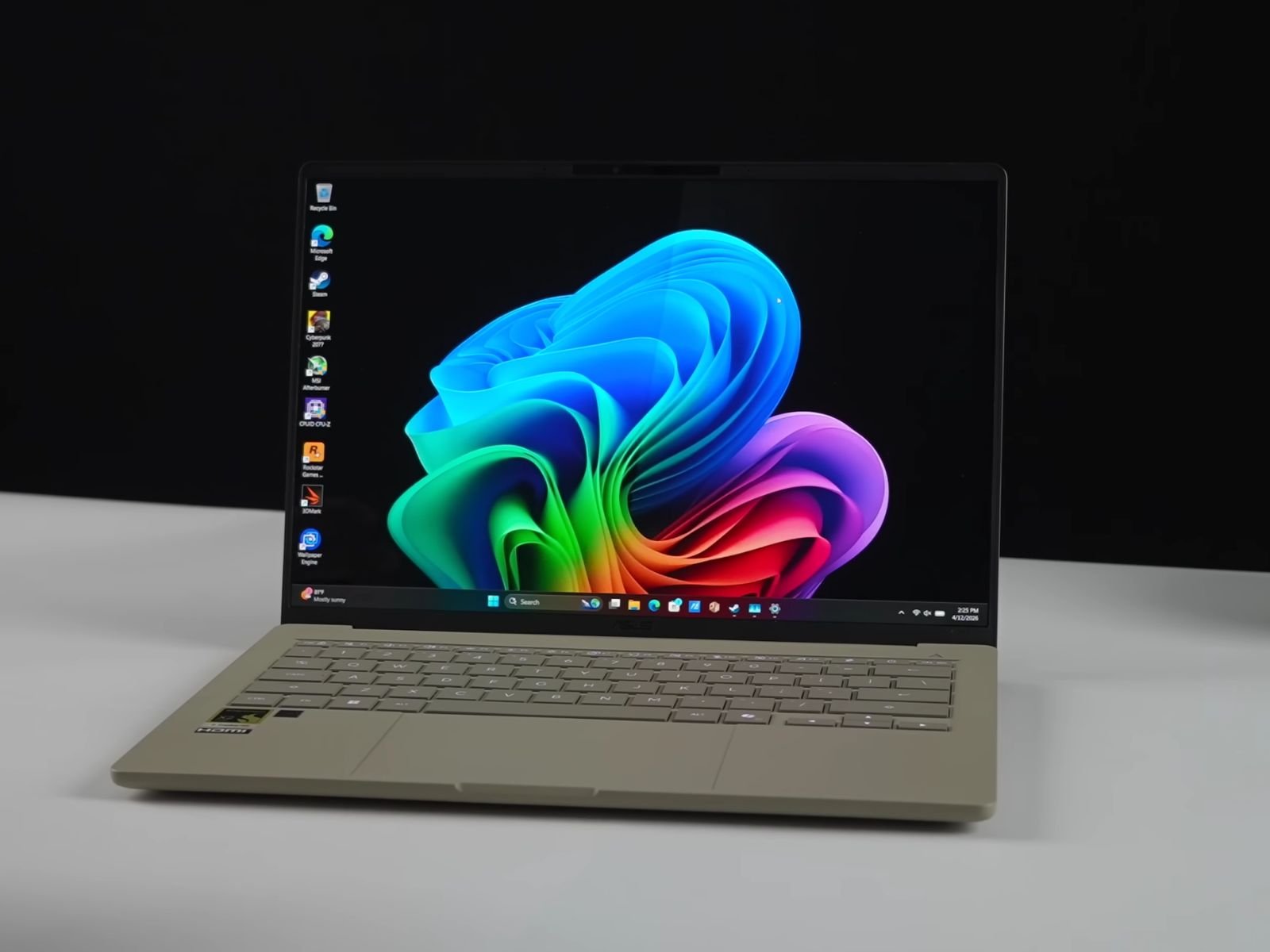 The Qualcomm Snapdragon X2 Elite processor running Red Dead Redemption 2 on an Asus Zenbook, with a high frame rate and detailed graphics, showcasing its exceptional gaming performance in the UK mobile gaming market