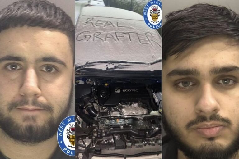 Car thieves posing with stolen vehicles, flaunting their haul on social media, highlighting the need for increased security and vigilance at Blues matches to prevent such behaviour