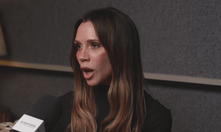 Victoria Beckham and Brooklyn Beckham attending a high-profile event, with a focus on their impeccable style and the controversy surrounding 'Brand Beckham'
