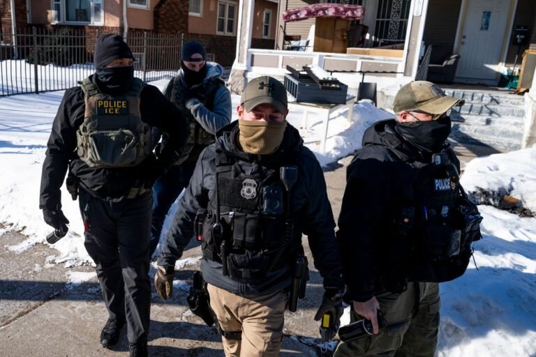 A photograph of a concerned elderly woman, with a subtitle stating 'ICE Detention of 85-Year-Old Widow Sparks Outrage', highlighting the primary keyword phrase 'ICE detention'
