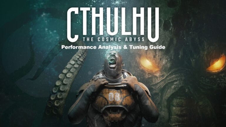 A screenshot of Cthulhu: The Cosmic Abyss in action, showcasing the game's stunning visuals and immersive gameplay, with a focus on UK gaming and PC performance optimisation
