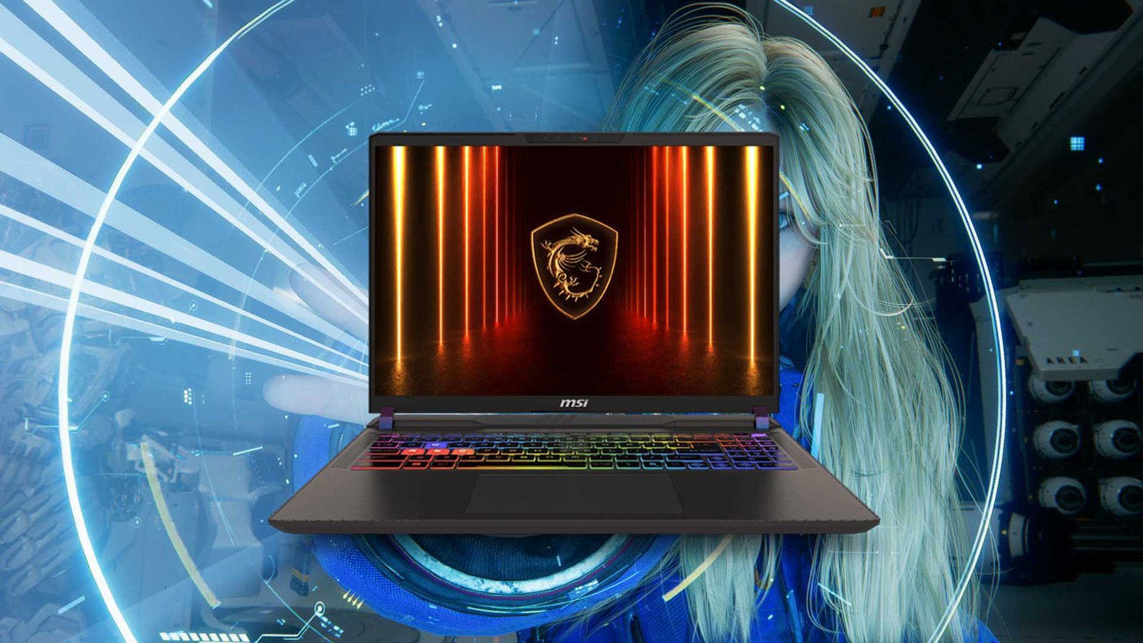 MSI Vector 16 HX AI laptop with a free copy of PRAGMATA, featuring a mobile RTX 5070 Ti and 12GB configuration, perfect for AAA gaming in the UK, with a sleek and durable design