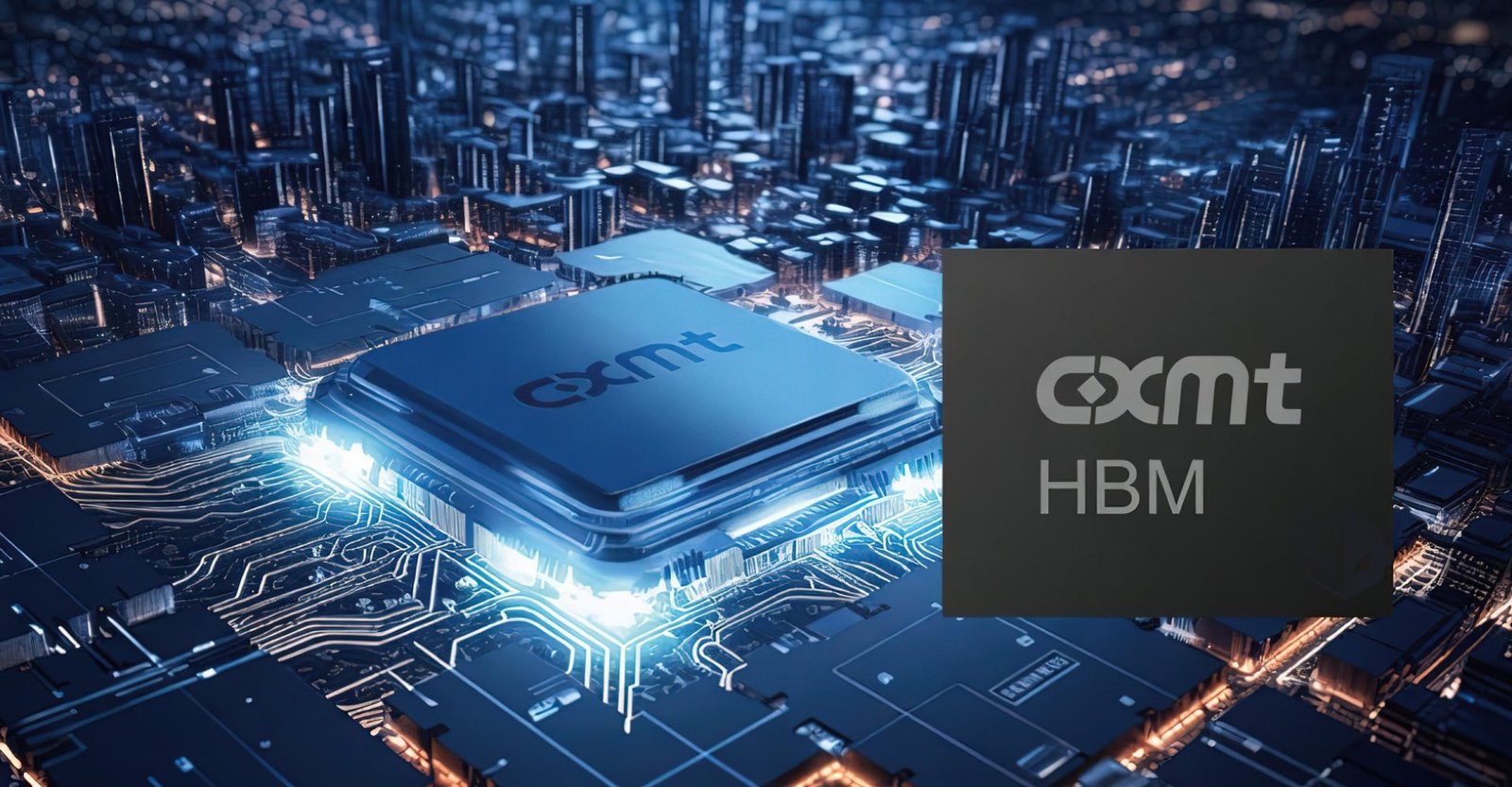 A close-up of a circuit board with HBM3 chips, highlighting the complex technology and innovation behind these advanced memory solutions, which are crucial for the UK's AI market