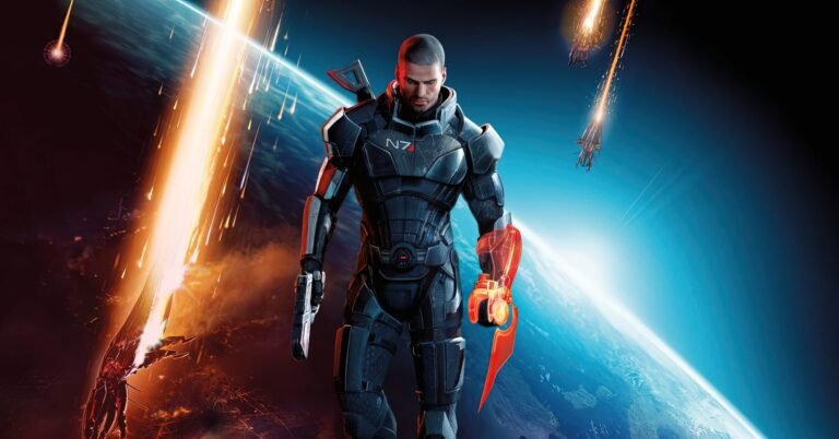 A descriptive image of the Mass Effect TV series logo, with a futuristic background and a hint of the show's sci-fi elements, appealing to fans of the beloved gaming franchise in the UK