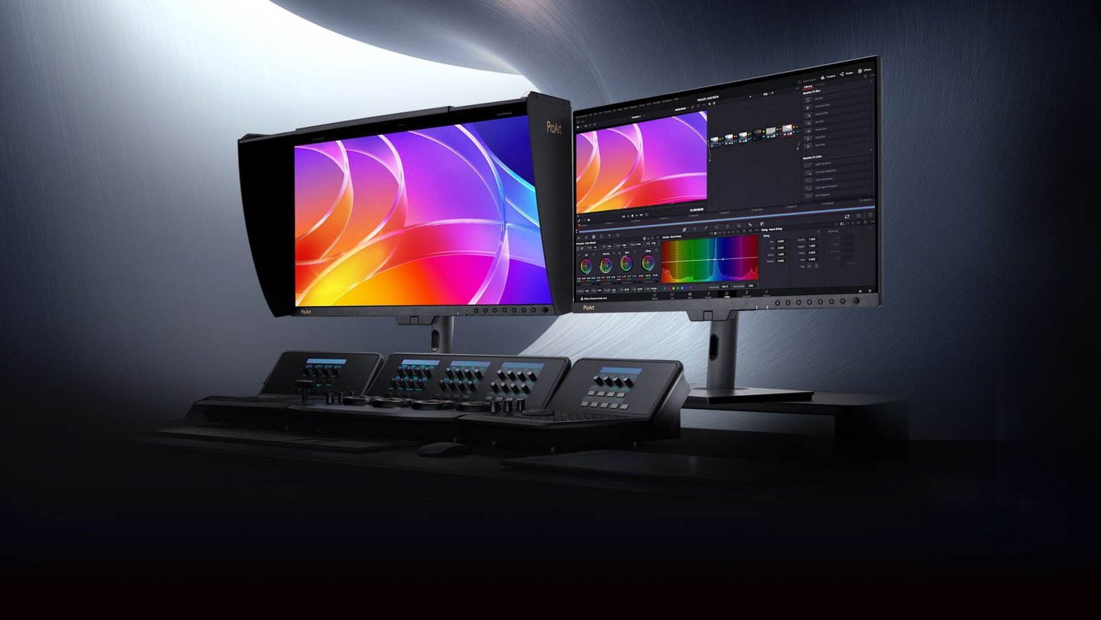 The ASUS ProArt PA32USD 4K QD-OLED monitor features a stunning 32-inch display with vibrant colours and an immersive viewing experience, perfect for graphic designers, video editors, and photographers in the UK, with a 4K HDR QD-OLED panel and 1000 nits of peak brightness