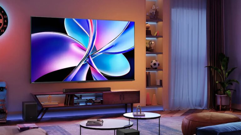The Hisense 85-inch 4K smart TV with mini-LED technology, featuring a large screen and sleek design, perfect for UK living rooms and home cinemas, with a focus on 4K smart TV technology