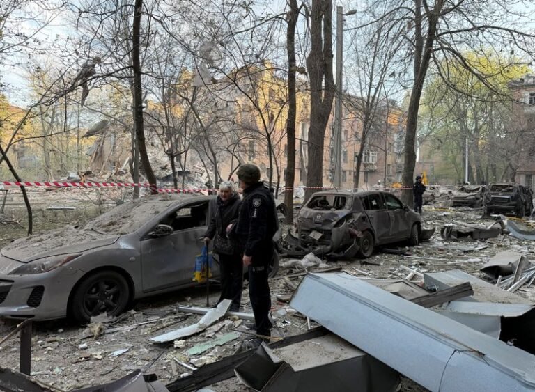 A destroyed building in the Dnipro region of Ukraine, a result of the relentless assault by Russian forces, highlighting the devastating impact of the conflict on the nation