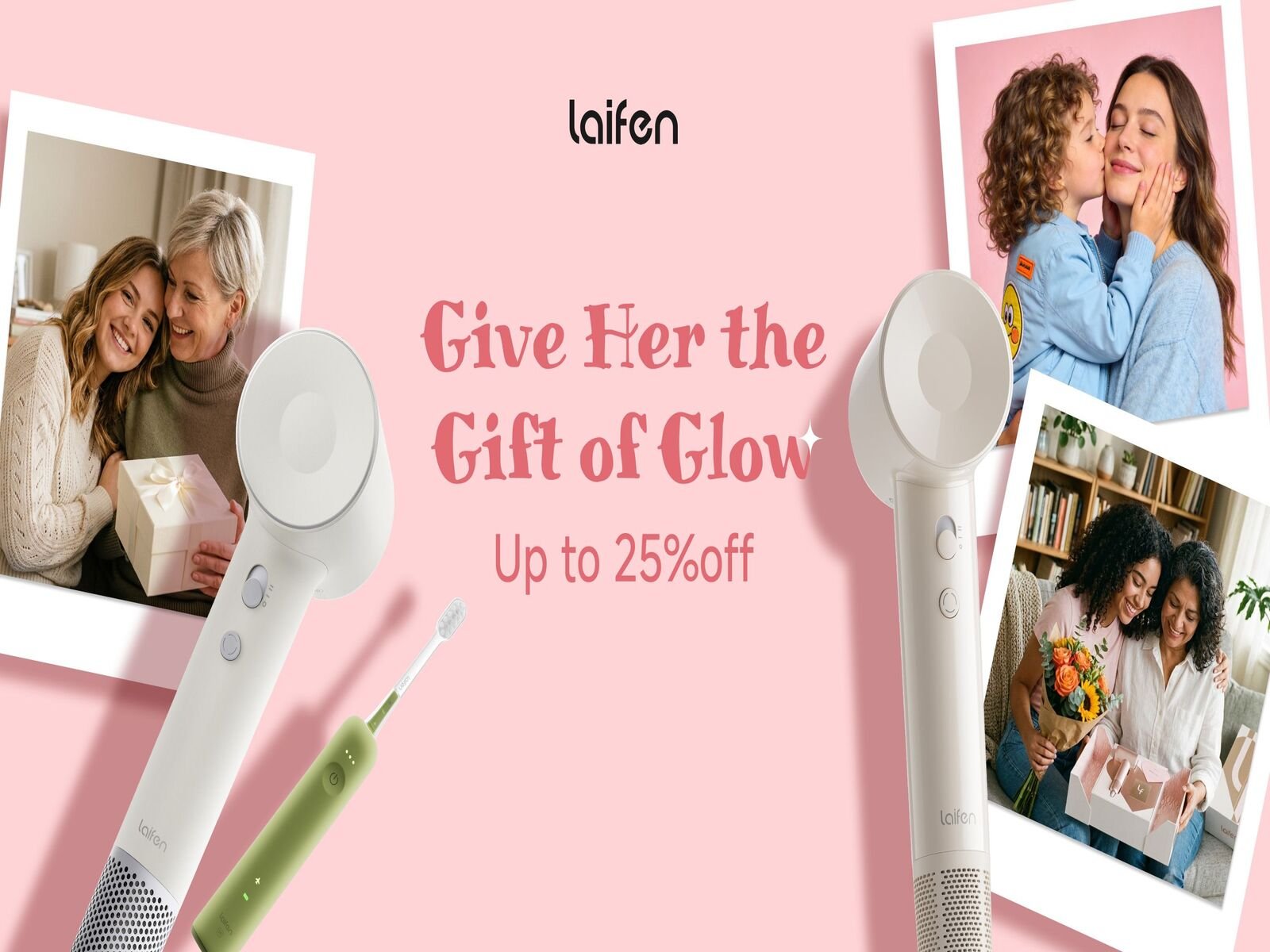 A woman in the UK enjoying a salon-quality hairstyle, courtesy of Laifen's high-speed hair dryer, embodying the essence of 'lazy beauty' with a focus on personal care products