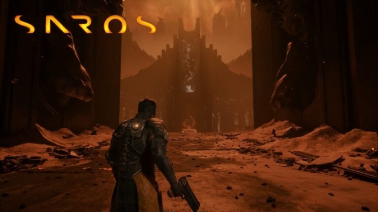 A screenshot of the Consort boss in Saros, with a UK gamer in the background, highlighting the challenging yet rewarding experience of defeating this formidable foe, with a descriptive caption that includes the primary keyword Saros