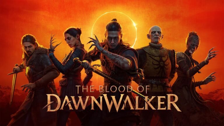The Blood of Dawnwalker gameplay screenshot, featuring Coen walking in sunlight, with a rich colour palette and immersive game world, showcasing the game's unique blend of vampire lore and action RPG gameplay
