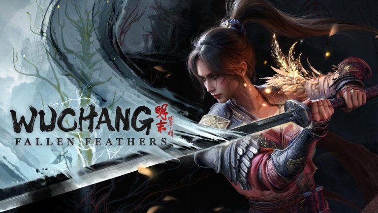 A descriptive image of a warrior in the WUCHANG: Fallen Feathers game, with a sword and shield, set against a backdrop of a ancient Chinese-inspired landscape, highlighting the primary keyword WUCHANG: Fallen Feathers