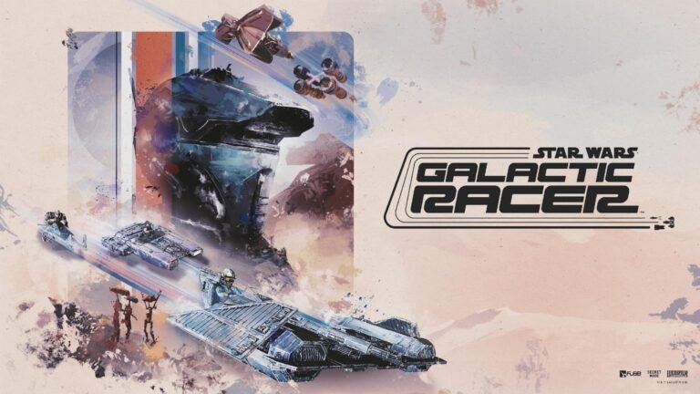 Star Wars Galactic Racer featured image, showcasing a pod racer in action, with a stunning background of the Star Wars galaxy, highlighting the game's fast-paced gameplay and immersive environments, with a focus on the iconic pod racers and the UK gaming community