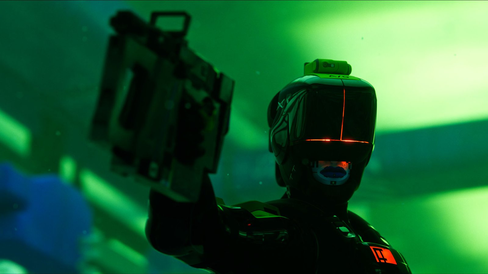 Marathon game screenshot showing players in action, with a cityscape in the background, highlighting the game's extraction shooter gameplay and PC gaming capabilities