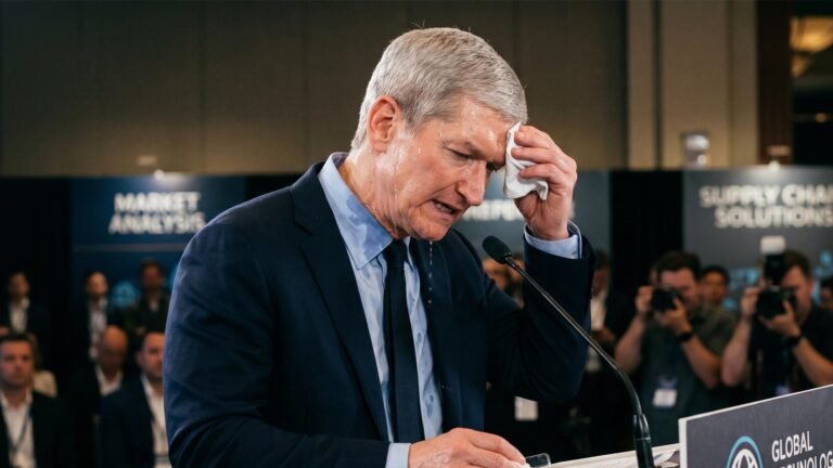 Apple's UK headquarters amidst a backdrop of uncertainty, with the DRAM shortage posing a significant threat to the company's pricing stability and consumer behaviour, and the potential for the crisis to influence iPhone sales and revenue
