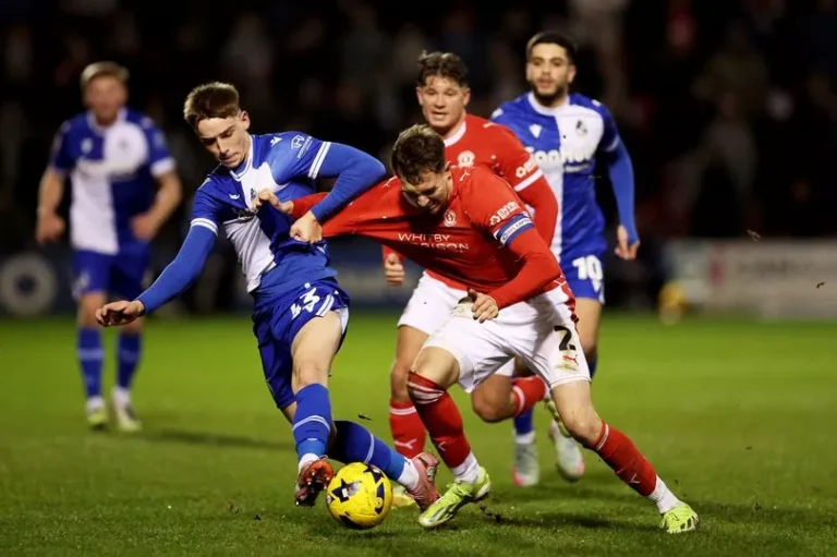 Bristol Rovers football team in action