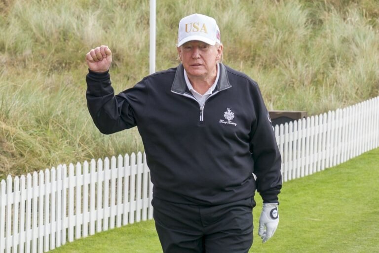 Donald Trump's Scottish golf courses, set amidst the beautiful Scottish landscape, have been at the centre of controversy, with allegations that they serve as a 'personal playground' for the businessman, prompting the Scottish Greens to pledge an investigation into his wealth