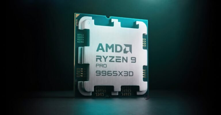 AMD Ryzen 9 PRO 9965X3D CPU with 16 Zen 5 cores and 3D V-Cache technology, designed for UK professionals and content creators, offering advanced security and manageability features
