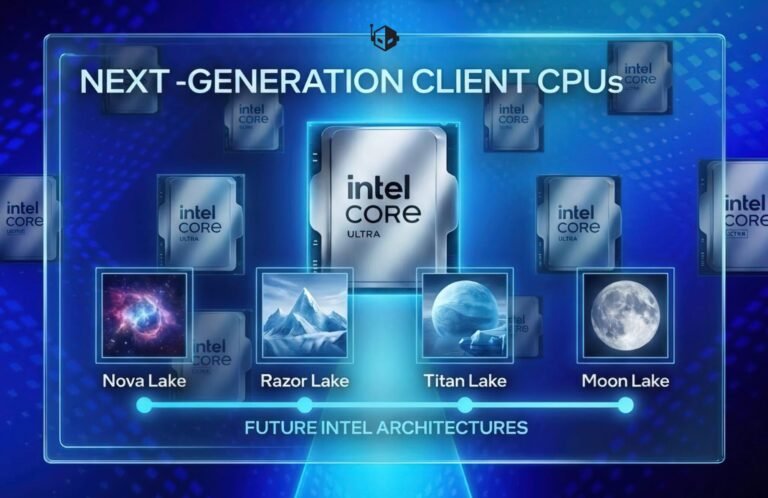 Intel's UK PC platform roadmap features Nova Lake, Razor Lake, Titan Lake, and Moon Lake CPUs, set to revolutionise the UK tech scene with enhanced performance, power efficiency, and colour-rich graphics