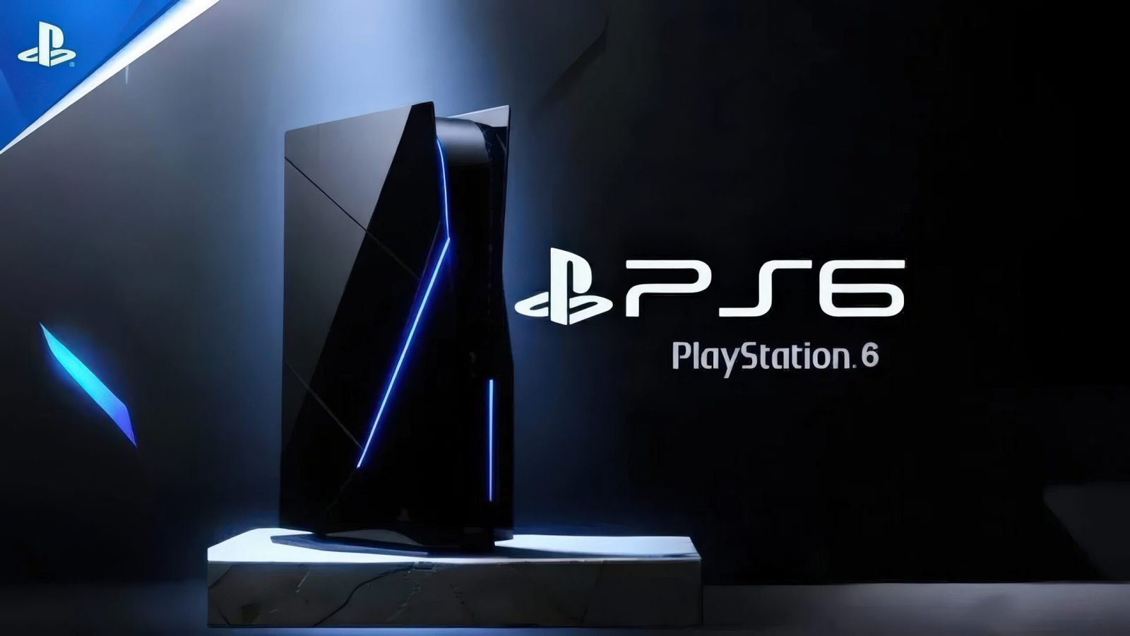 The PlayStation 6 console and its handheld counterpart, with a gamer playing a game on the handheld device in the UK. The consoles are displayed on a table, with a TV in the background showing a game being played. The image showcases the powerful hardware and innovative features of the PS6, with a focus on the handheld console's ability to run current and next-generation games.