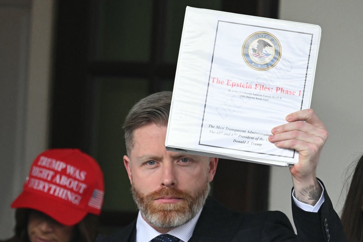 A photo of a binder with the name 'Epstein' on it, sparking controversy and speculation about its contents, with a MAGA influencer at the centre of the scandal, refusing to help with the release of Trump's UFO files, highlighting the importance of transparency and accountability