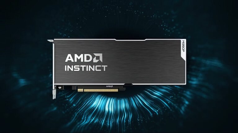 AMD's Instinct MI350P PCIe GPU accelerator, a powerful AI computing solution for UK businesses, with 144 GB HBM3E and 600W power consumption, featuring a standard dual-slot and server-focused design