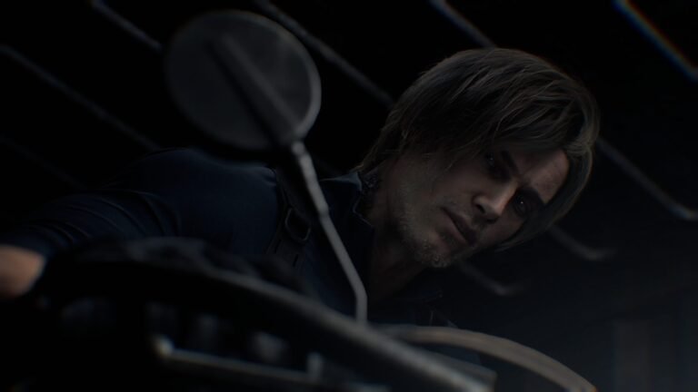 A screenshot of Resident Evil Requiem, showcasing the game's dark and eerie atmosphere, with a focus on the primary keyword, Resident Evil Requiem, and its relation to the UK gaming scene, highlighting the game's investigation mechanics and character interplay