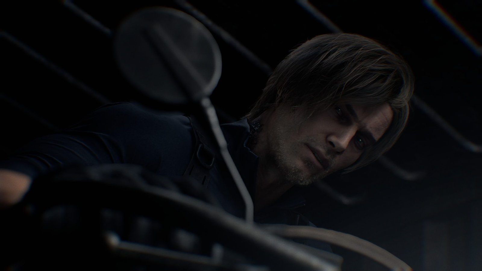 A screenshot of Resident Evil Requiem, showcasing the game's dark and eerie atmosphere, with a focus on the primary keyword, Resident Evil Requiem, and its relation to the UK gaming scene, highlighting the game's investigation mechanics and character interplay