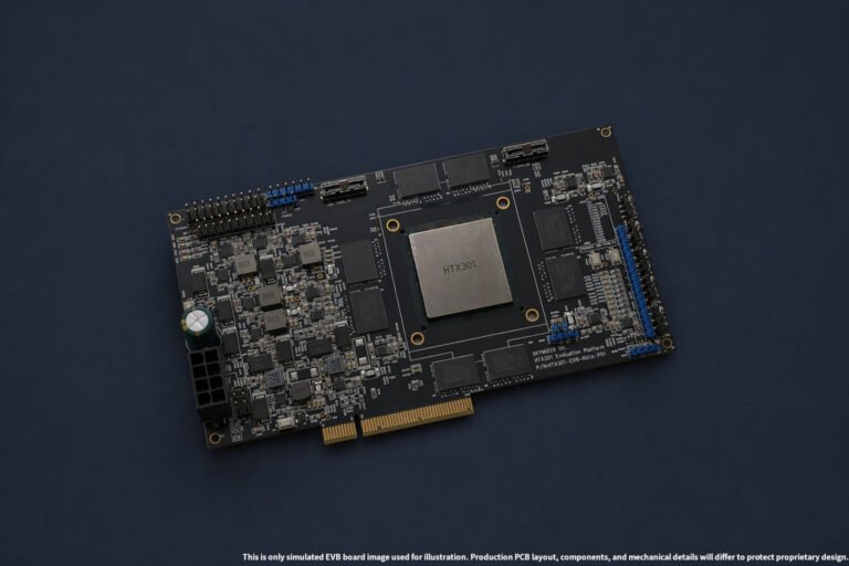 The HTX301 AI accelerator card, a revolutionary solution for the UK's AI industry, featuring a PCIe Add-in-Card design and 384 GB memory, capable of running 700B LLMs locally at just 240W, less than half the power of the RTX PRO 6000 Blackwell