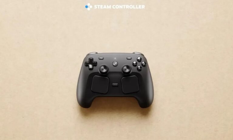The Steam Controller, a revolutionary new gaming controller from Valve, featuring dual-trackpads and HD haptic feedback, available in the UK, with a range of colour options and a compact, lightweight design, perfect for gamers of all levels, with a primary keyword of Steam Controller