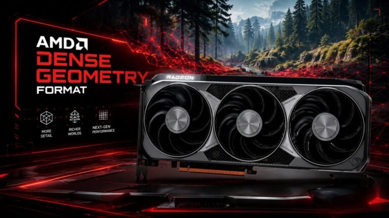 AMD's DGF technology enables stunningly detailed environments and characters in ray tracing games, with geometry counts and compression methods designed for future RDNA GPUs, delivering unparalleled visual fidelity and performance in the UK gaming scene