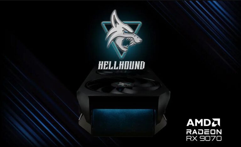 The PowerColor Hellhound RX 9070 GPU, a powerful and affordable option for UK gamers, with 16 GB of memory and excellent performance, now available for under £600