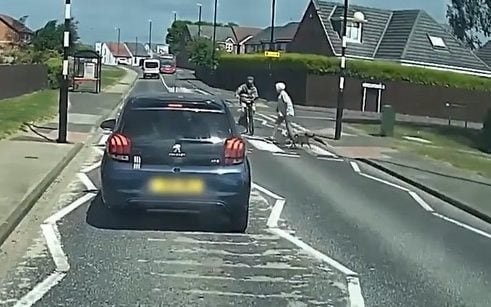 A great-grandmother was hit by an e-bike rider at a zebra crossing, highlighting the importance of road safety and e-bike safety, with the e-bike rider fleeing the scene, and the great-grandmother being taken to hospital with non-life-threatening injuries, in an incident that has sparked a debate about e-bike safety