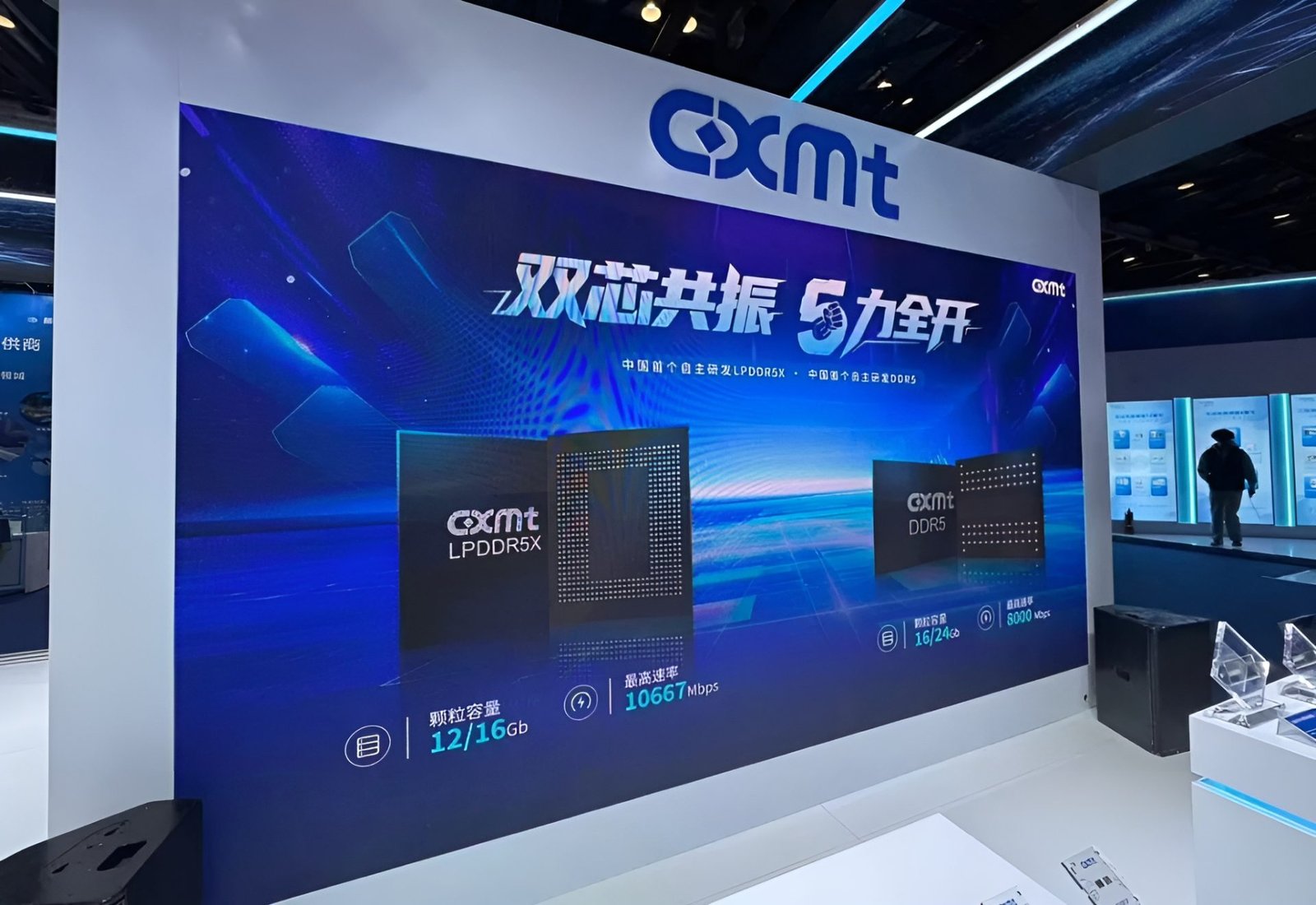 A close-up of a CPU with DDR5 memory modules, highlighting the rapid development of high-speed DRAM technology in the UK, with a focus on CXMT's leading role in accelerating DDR5 memory development to meet the growing needs of AI, enterprise, and consumer segments