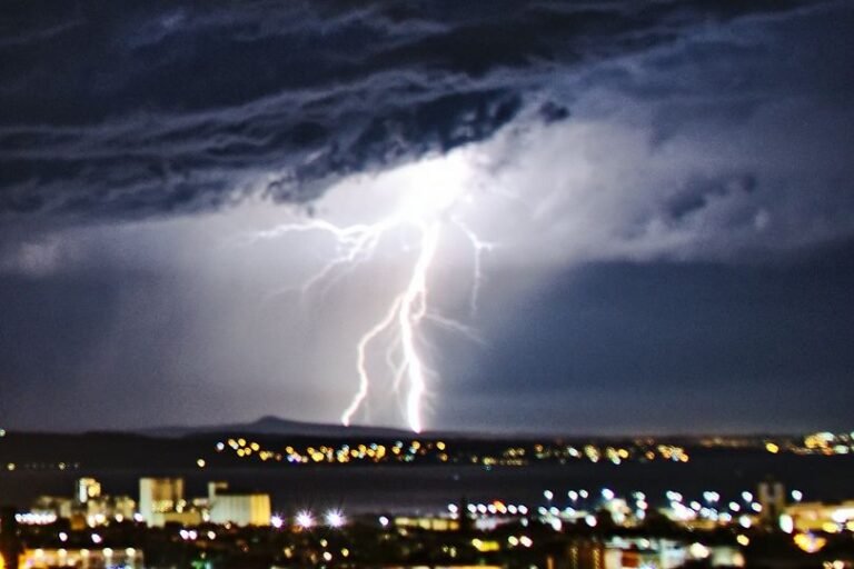 A dark and stormy sky over Edinburgh, with the city's buildings and streets visible in the foreground. The image captures the intense weather conditions, with heavy rain and strong winds expected to hit the city. The primary keyword, Edinburgh weather, is reflected in the image, which shows the city's behaviour during such weather conditions