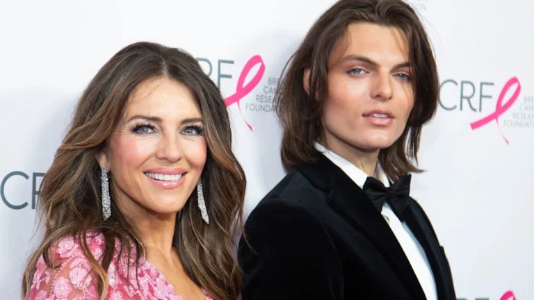 Elizabeth Hurley and her baby son in a heartwarming unseen photo, showcasing a tender moment between a mother and child, with a beautiful colour palette and vibrant atmosphere, highlighting the special bond they share, with Elizabeth looking stylish and elegant as always