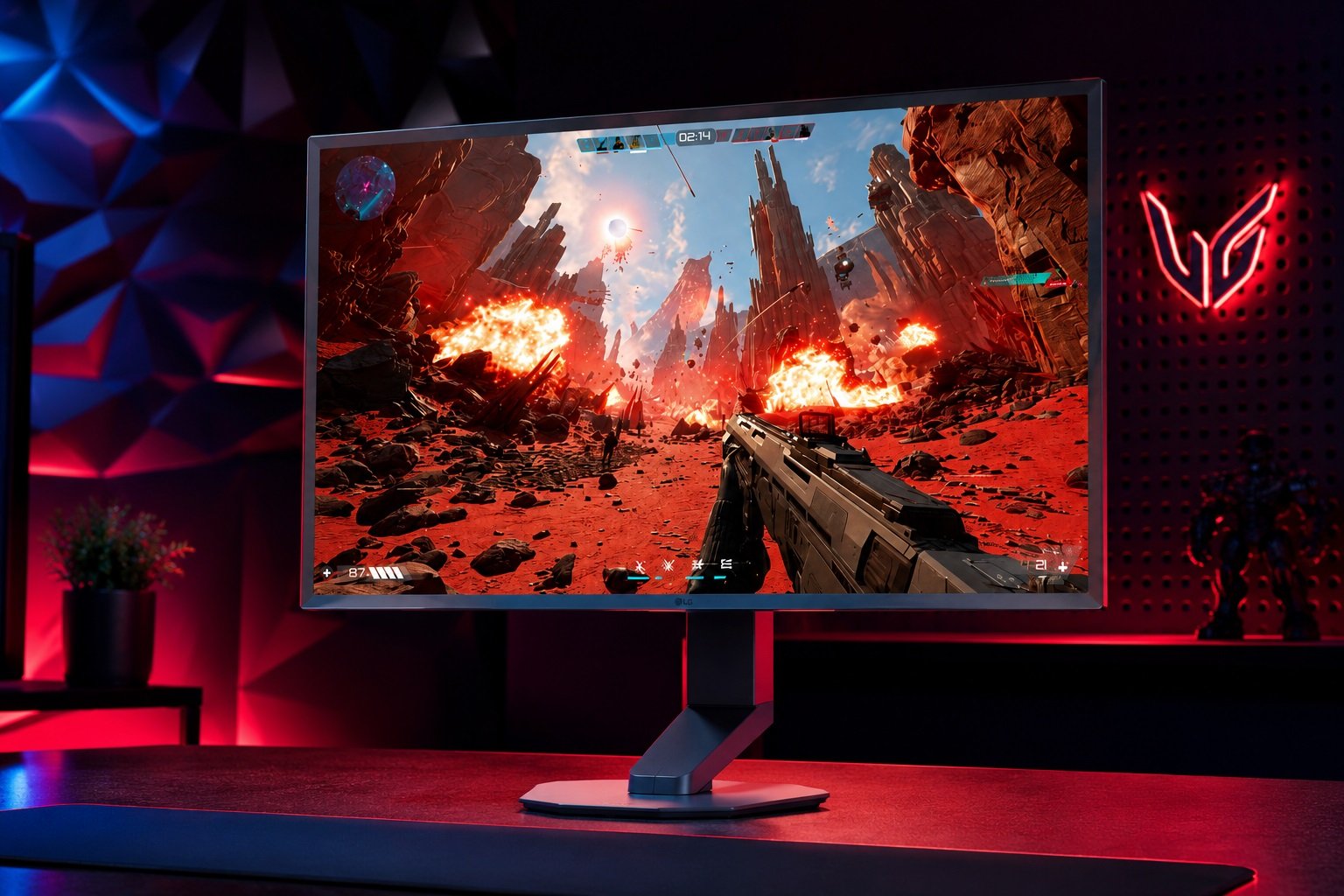 The LG UltraGear 25G590B gaming monitor features a 1000 Hz refresh rate, IPS panel, and NVIDIA G-Sync technology for an enhanced gaming experience in the UK, with a sleek and sturdy design