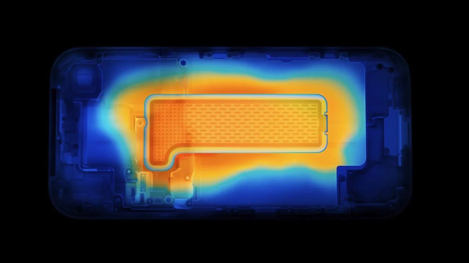 A close-up of a smartphone's internal components, with a vapor chamber visible, highlighting the importance of effective cooling solutions in the UK smartphone market, where thermal capabilities are being pushed to the limit