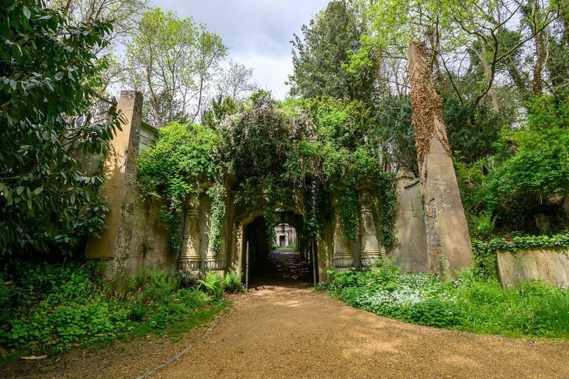 The famous London cemetery where George Michael is buried, featuring stunning Victorian-era architecture and beautiful gardens, a cultural landmark and historic grandeur, restored to its former glory with a £6.7m investment