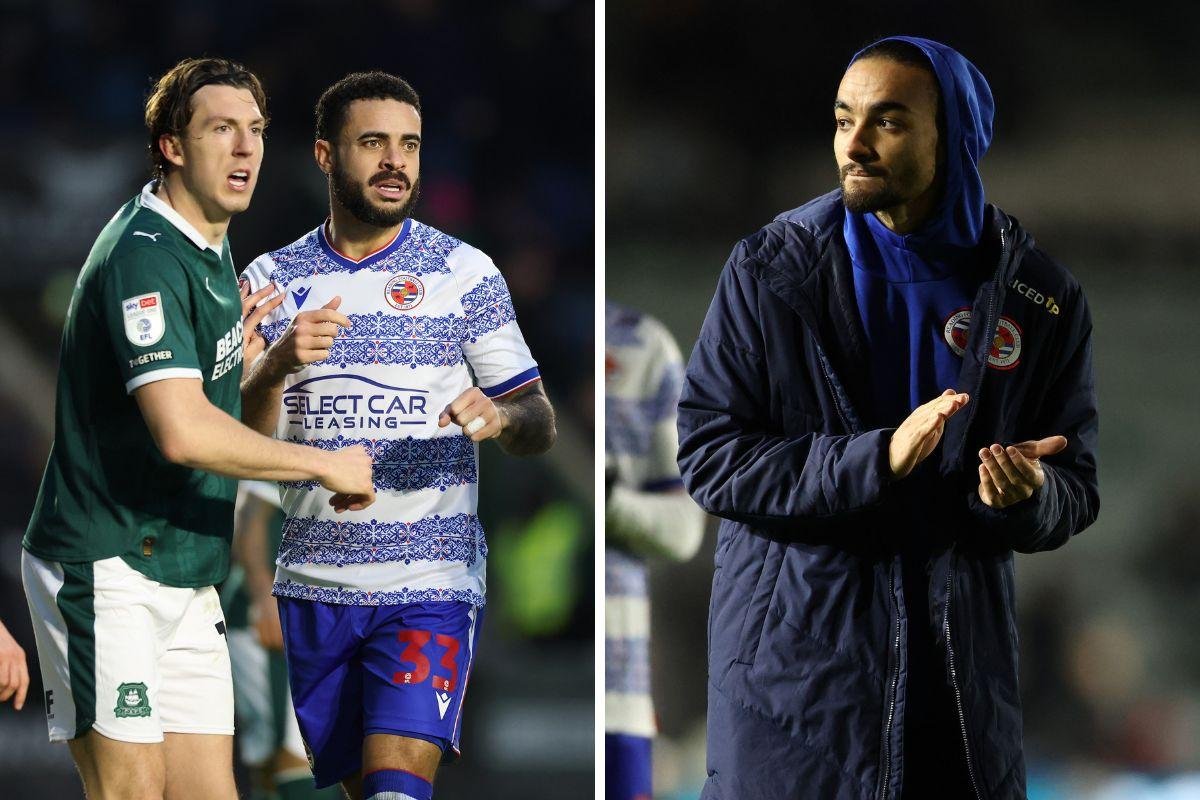 Reading FC players in action against Peterborough
