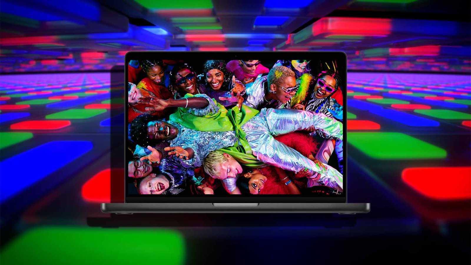 Featured image of the M6 MacBook Pro with OLED display, showcasing vibrant colours and contrast, with the UK flag in the background, representing the device's launch in the UK market, with a focus on the primary keyword, M6 MacBook Pro